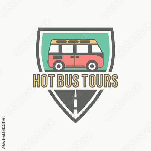 Bus trip and trvel tour badge logo