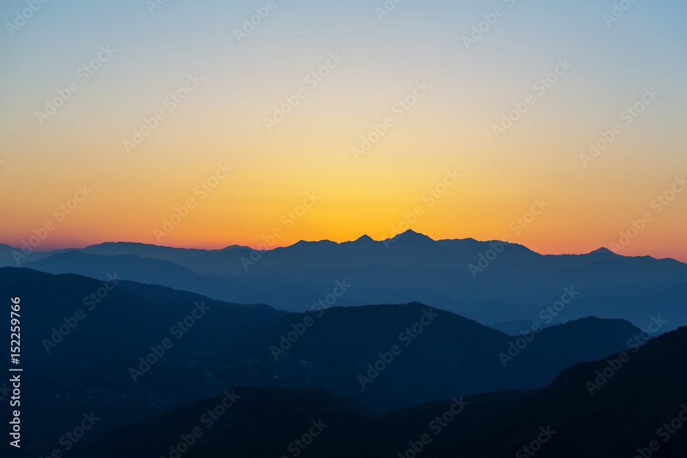 Mountains in sunrise
