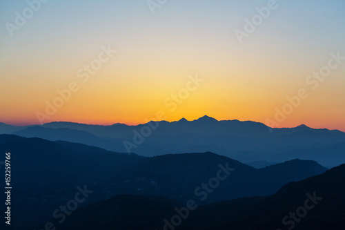 Mountains in sunrise