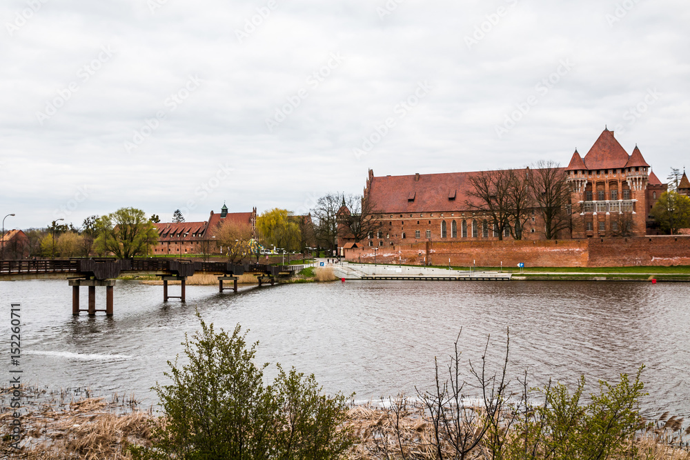 Big beautiful castle made of red brick Big beautiful castle made of red brick
