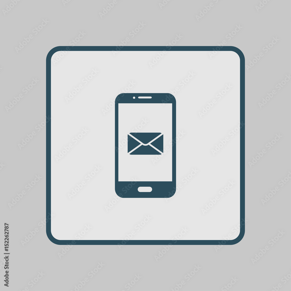 Smartphone email or sms icon. Mobile mail sign symbol. Smartphone email or sms icon. Mobile mail sign symbol.