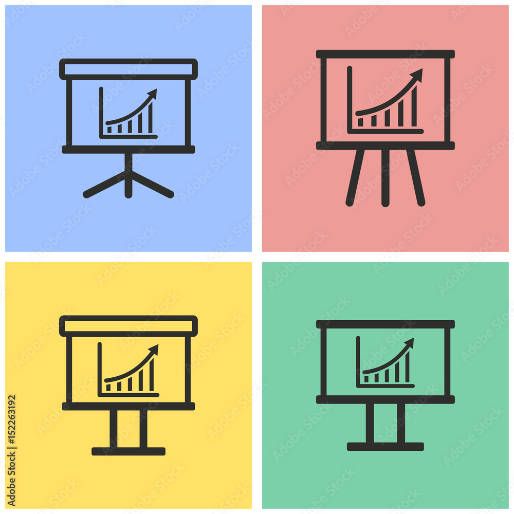 Diagram board icon set. Diagram board icon set.