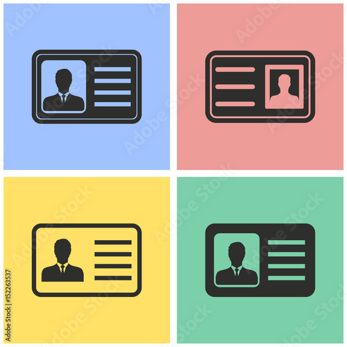Identification card icon set.