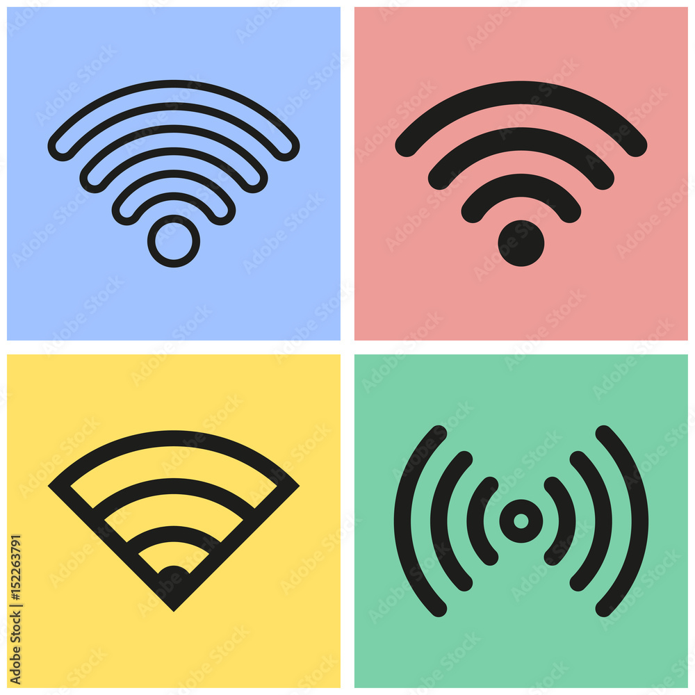 Wi-Fi icon set. Wi-Fi icon set.