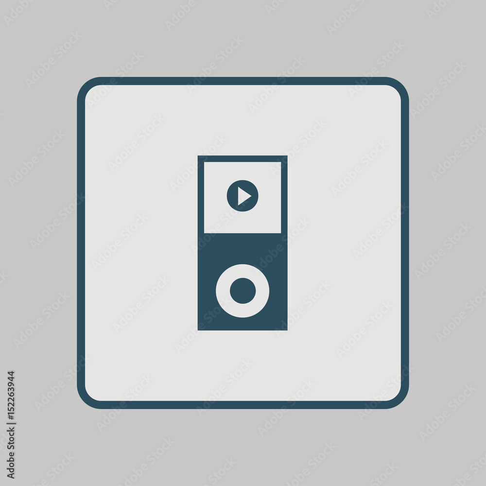 Portable media player icon. Flat design style. Portable media player icon. Flat design style.