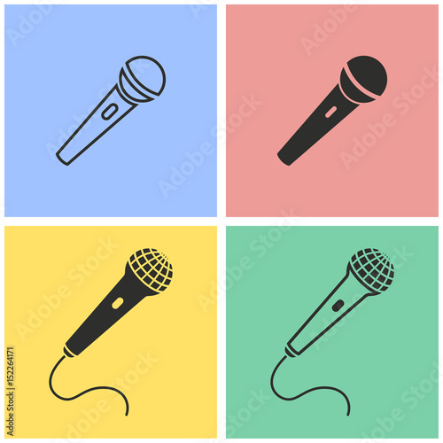 Microphone icon set.