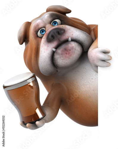 Fun bulldog - 3D Illustration