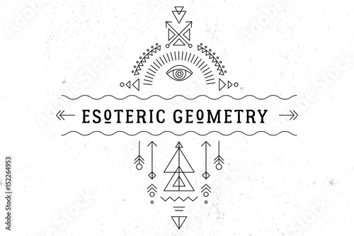 Sacred geometry magic totem, esoteric and alchemy background
