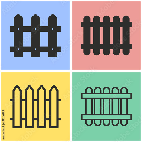 Fence icon set.