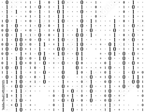 Streaming binary code vector background. Coding or Hacker concept. Data and technology, decryption and encryption, computer background numbers 1 and 0. Vector illustration