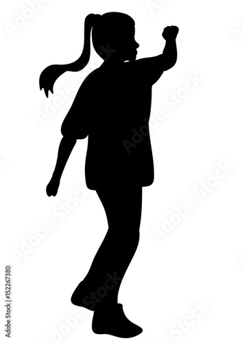 silhouette of baby fun dancing