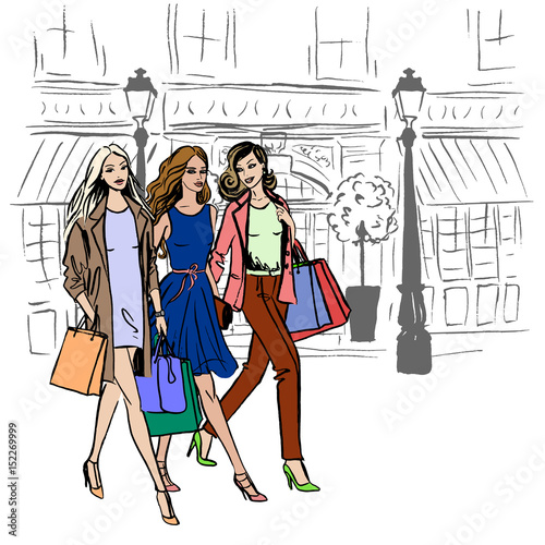 women with shopping bags