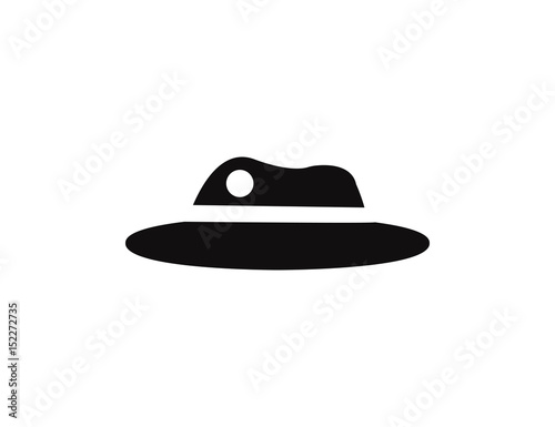 Flat black hat fashion vector