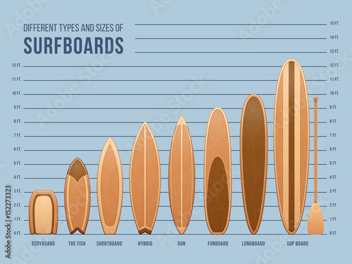 Different sports surfboards for surfing vector set