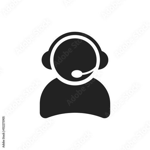 Operator with microphone vector icon. Operator in call center illustration.