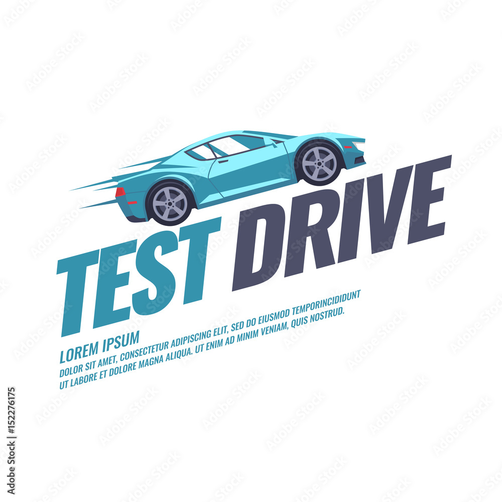 Obraz premium Modern poster test drive with the car