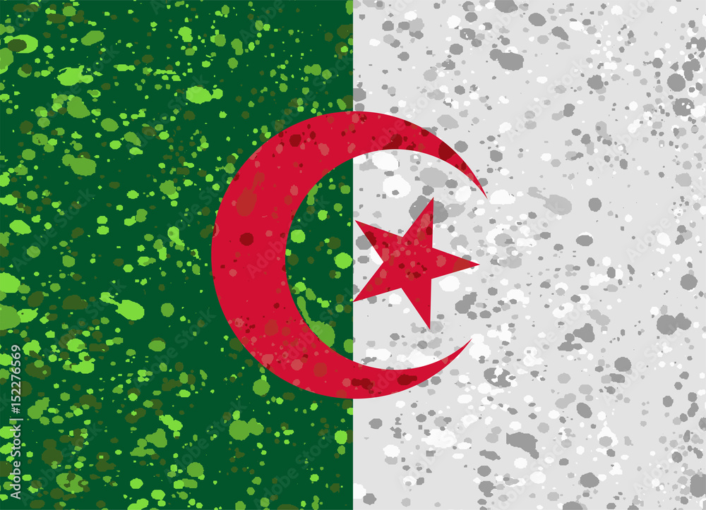 algeria flag grunge illustration