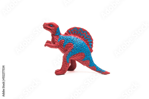 Fototapeta Naklejka Na Ścianę i Meble -  Dinosaur toy plastic figures on white background