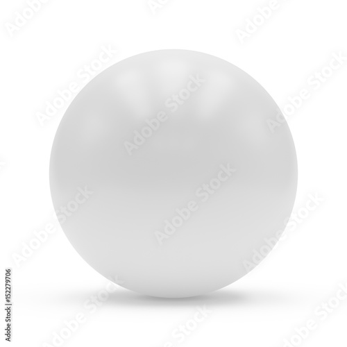 3d rendering white sphere on white background