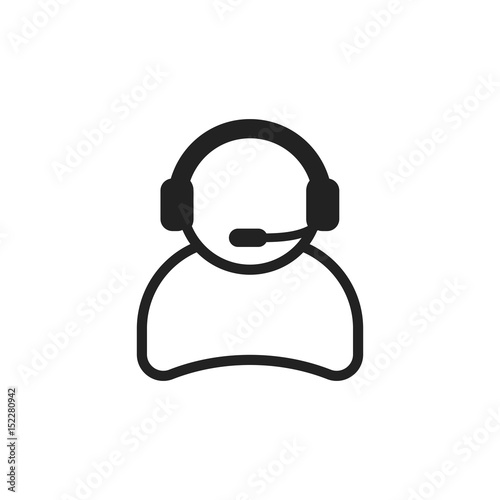 Operator with microphone vector icon. Operator in call center illustration.