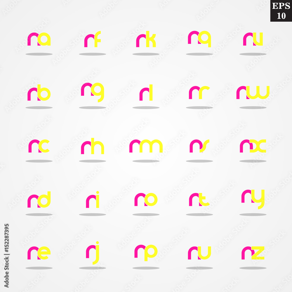 Initial letter O compilation from A to Z lowercase logo design template colorful Initial letter O compilation from A to Z lowercase logo design template colorful