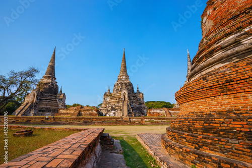 Ayutthaya  Thailand - December 20 2016  Wat Phra Si Sanphet temple in Ayutthaya Historical Park  a UNESCO world heritage site.