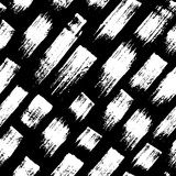 Vector seamless pattern with brush stripes and strokes. White color on black background. Hand painted grange texture. Ink geometric elements. Fashion modern style. Endless fabric print.