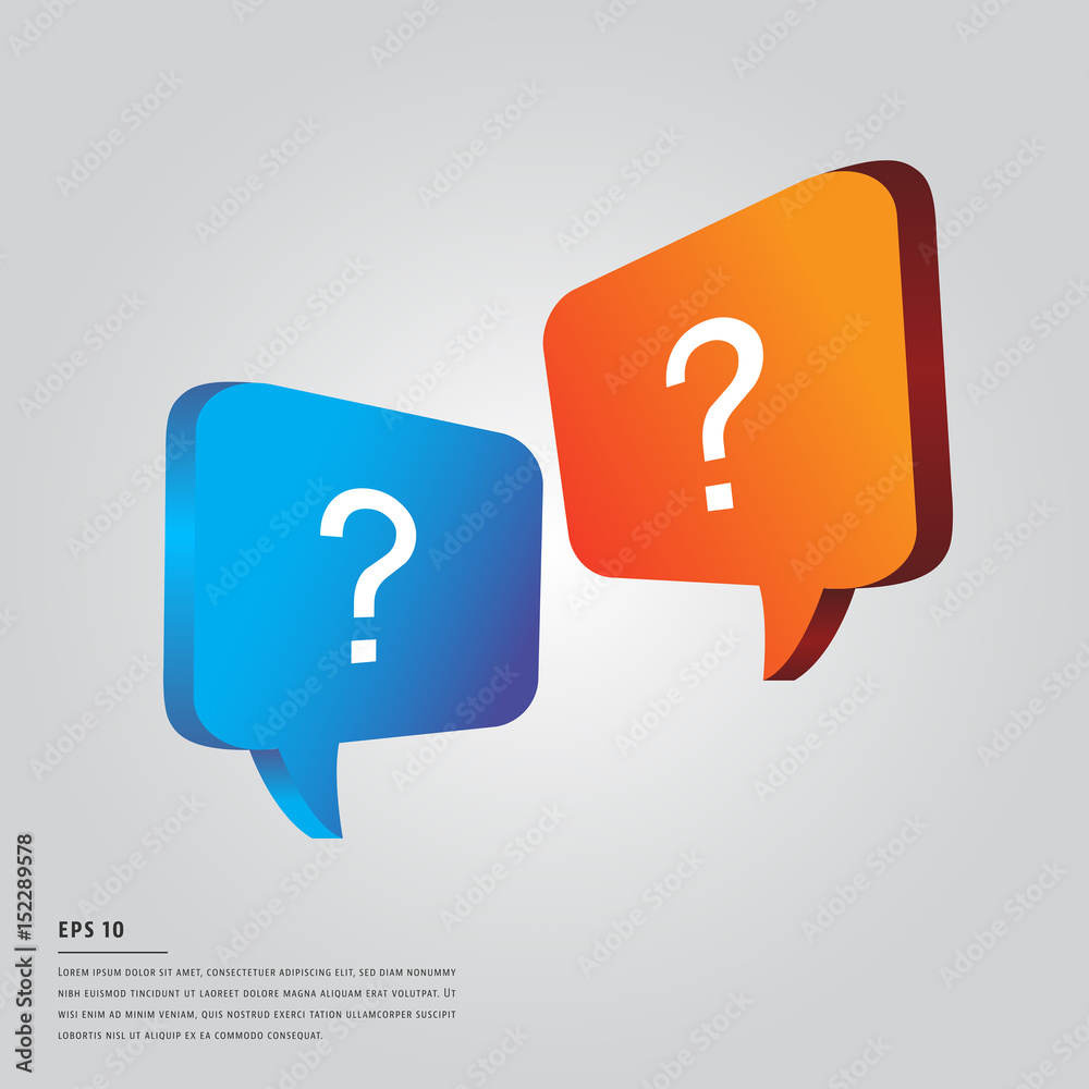 Lorem ipsum text and chat symbols with question marks Lorem ipsum text and chat symbols with question marks