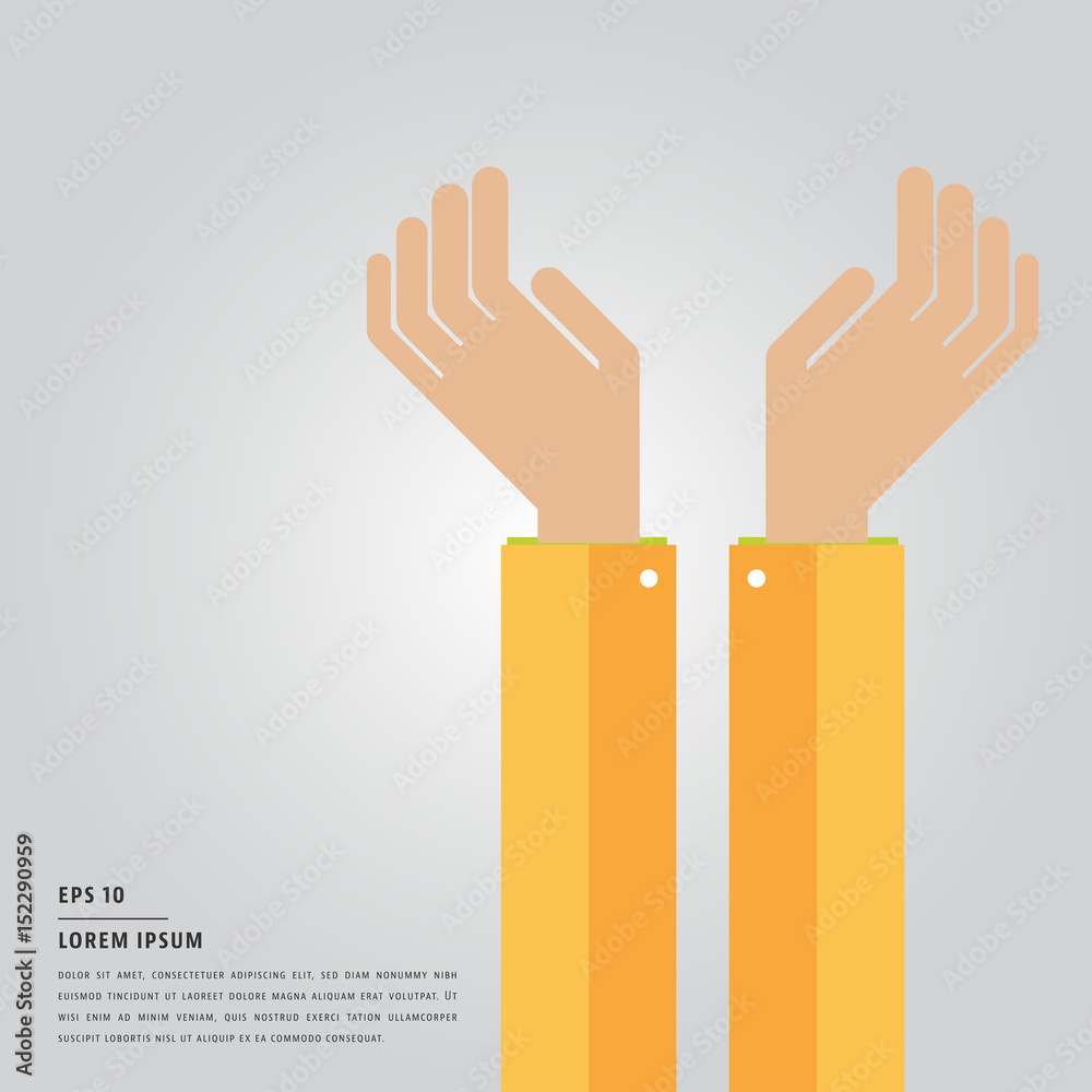 Fototapeta premium Lorem ipsum text and hands raised for hope