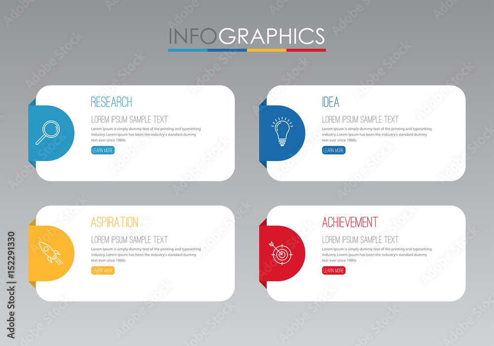 Modern Info-graphic Template for Business with four steps multi-Color design, labels design, Vector info-graphic element, Flat style vector illustration. Modern Info-graphic Template for Business with four steps multi-Color design, labels design, Vector info-graphic element, Flat style vector illustration.