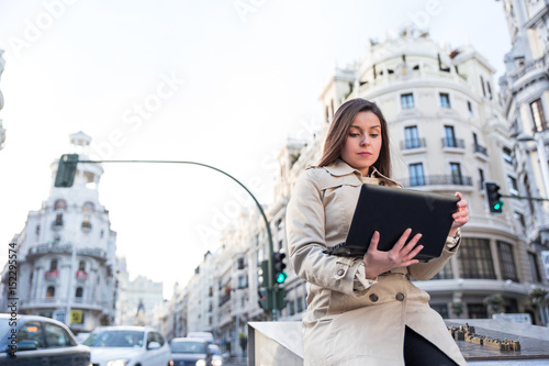 businesswoman working in Madrid