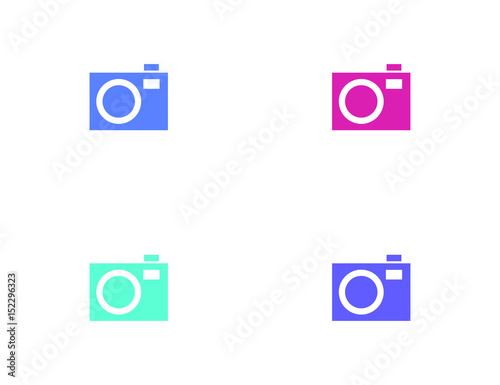 Flat colorful digital camera vector set