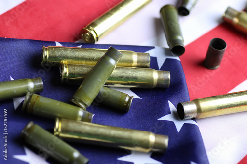 bullet on the USA flag