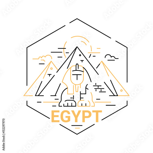 Egypt - modern vector line travel illustration