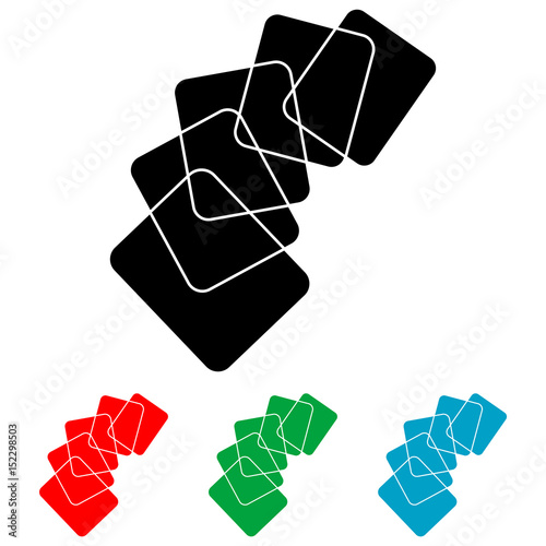 Icono plano documentos en arco varios colores