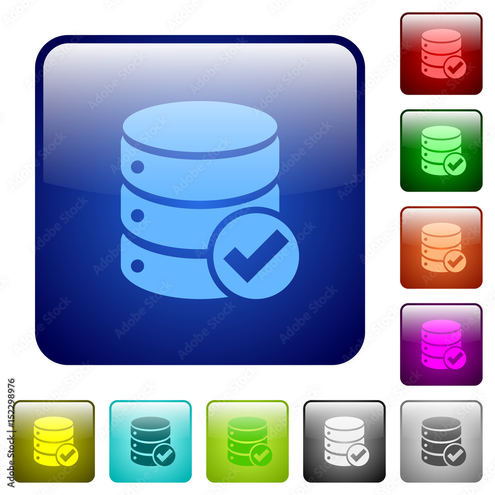 Database ok color square buttons Database ok color square buttons