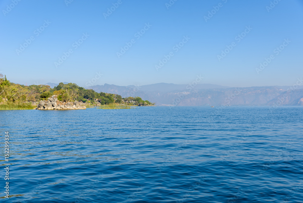 Shore of San Lucas Toliman - village at lake Atitlan, Department of Solola in Guatemala Shore of San Lucas Toliman - village at lake Atitlan, Department of Solola in Guatemala