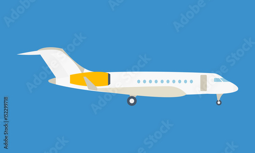 Modern passenger plane, on a light background.