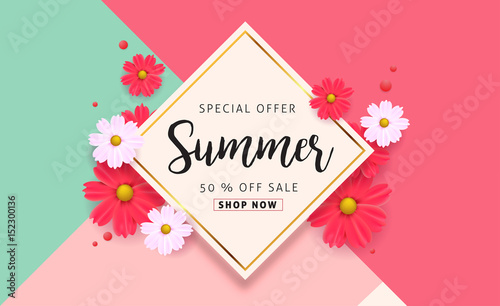 Summer sale background layout banners.voucher discount.Vector illustration template.