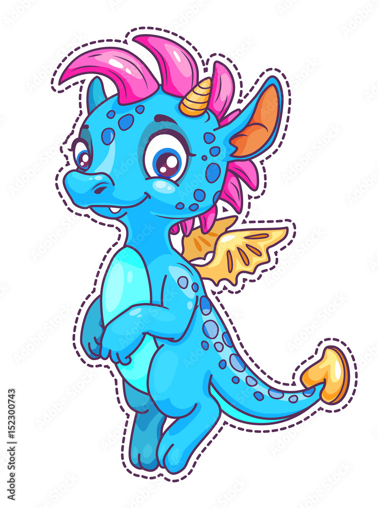 Little cute cartoon dragon patch.