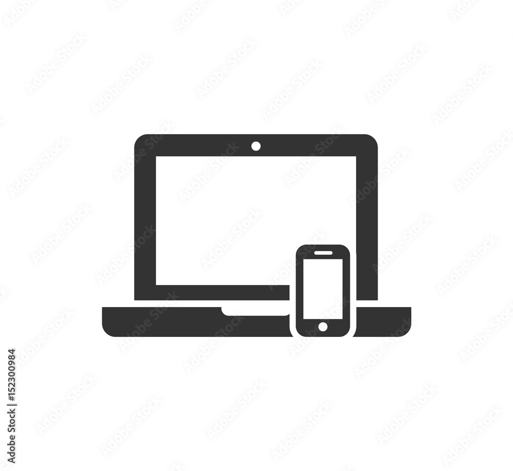 Device Icons: smart phone and notebook-laptop computer. Vector illustration of responsive web design. Device Icons: smart phone and notebook-laptop computer. Vector illustration of responsive web design.