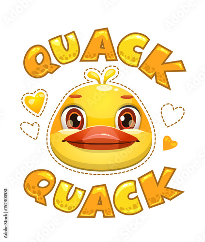 Cute t shirt print for kids with duck face.