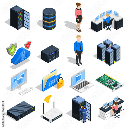 Datacenter Elements Icon Set