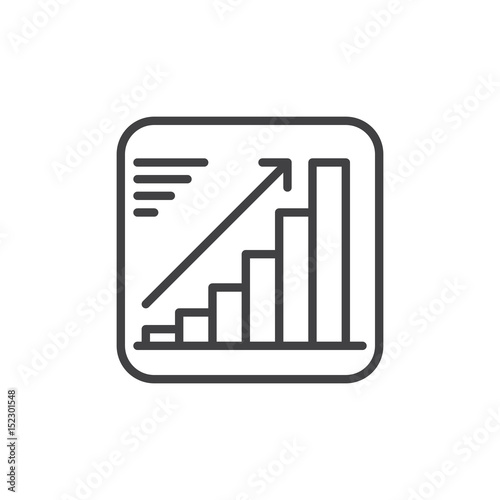 Growing chart line icon, outline vector sign, linear style pictogram isolated on white. Positive dynamic symbol, logo illustration. Editable stroke. Pixel perfect