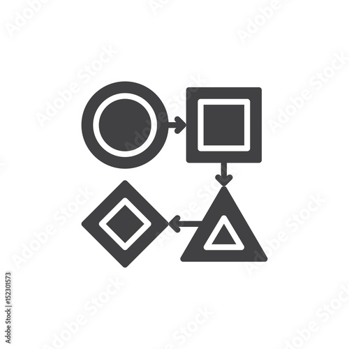 Workflow icon vector, filled flat sign, solid pictogram isolated on white. Symbol, logo illustration. Pixel perfect