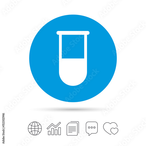 Medical test tube sign icon. Lab equipment.