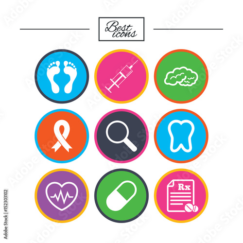 Wallpaper Mural Medicine, medical health and diagnosis icons. Torontodigital.ca