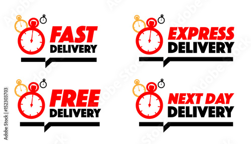 Fast delivery, express delivery, free delivery, next day delivery