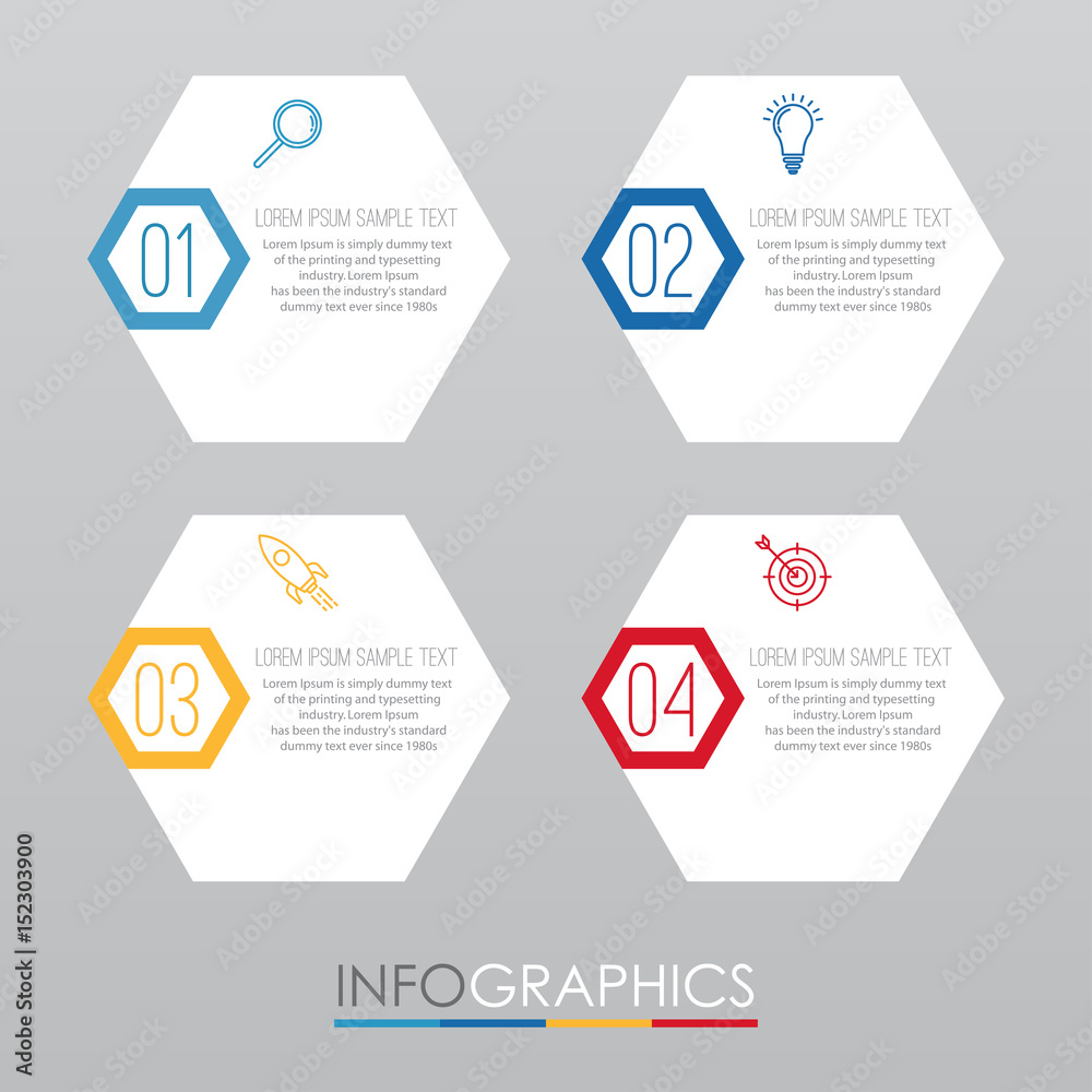 Modern Info-graphic Template for Business with four steps multi-Color design, labels design, Vector info-graphic element, Flat style vector illustration. Modern Info-graphic Template for Business with four steps multi-Color design, labels design, Vector info-graphic element, Flat style vector illustration.