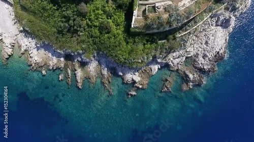 Aerial photography of the island of Mamula in Montenegro